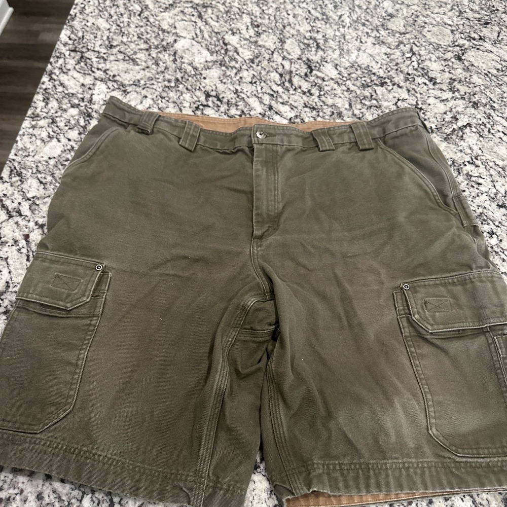 Duluth Trading‎ Shorts Mens 46 Green Cargo Relaxed Fit